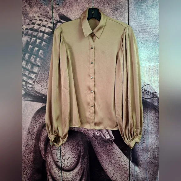 Express Button Down Shirt with Long Sleeves and Dress Shirt Collar, Sz: XS